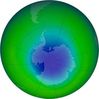 October 1986 monthly mean Antarctic ozone